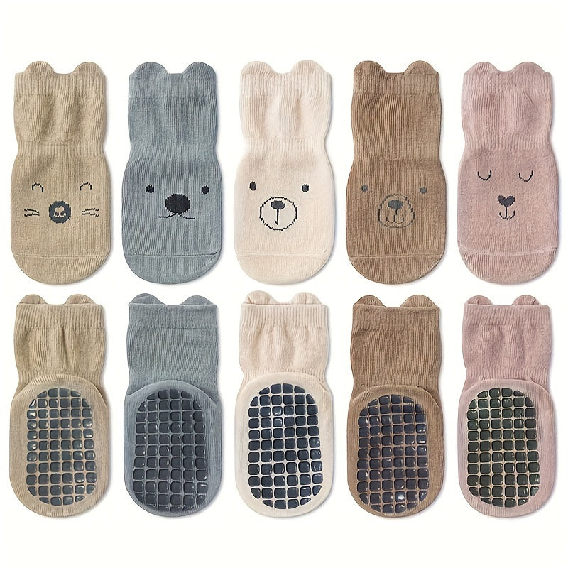 5 Pairs of Children's Toddler Boys and Girls Anti-Slip Socks