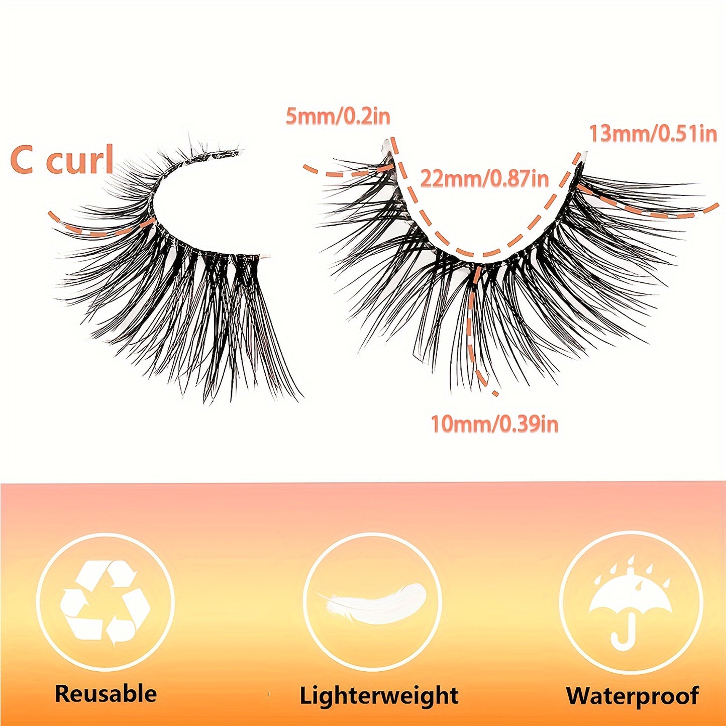 7 Pairs 10MM Short Soft Faux Mink Half Lashes with Clear Band, Natural Looking, Wispy Cat Eye, 3D Fluffy False Lashes Multipack