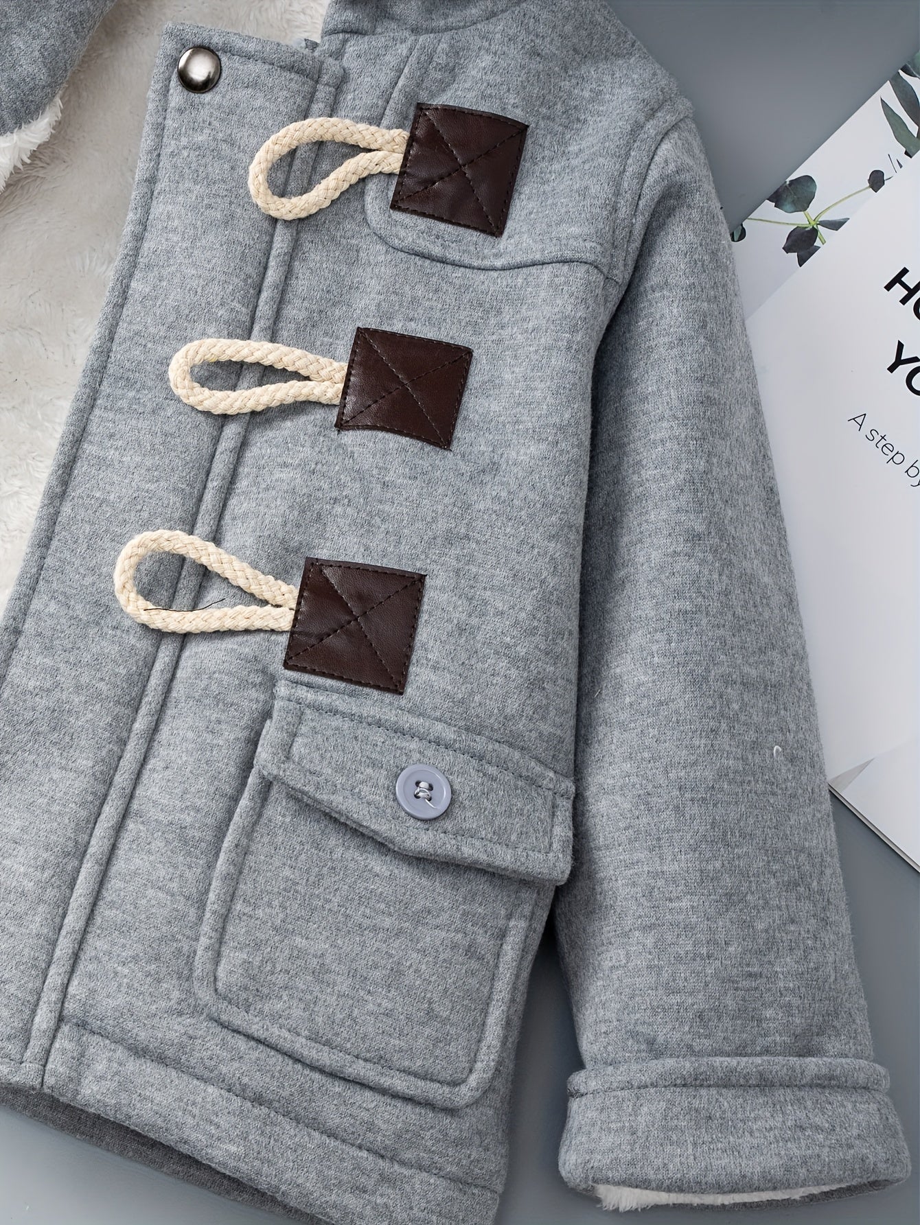 Hooded Fleece Jacket - Soft, Warm, Ideal for Fall & Winter Wear, Button-Front
