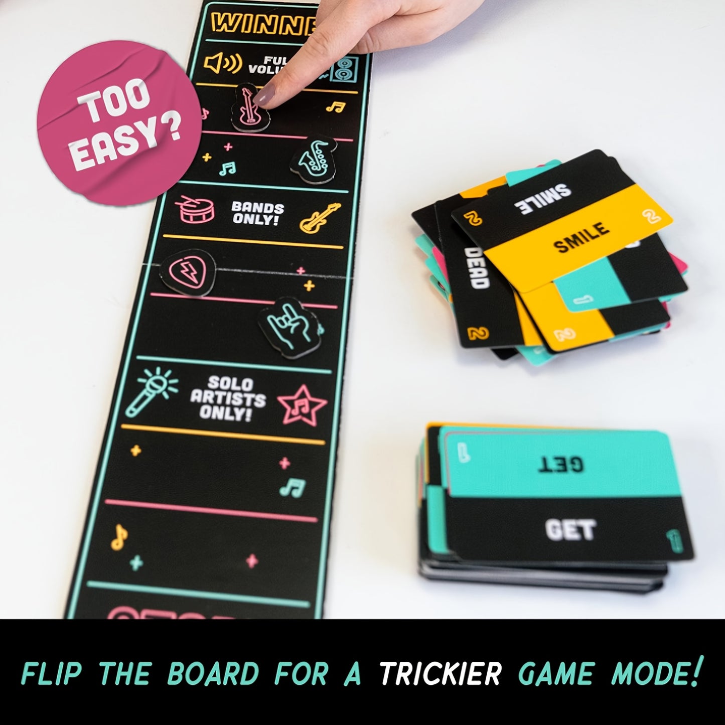 Grab the Mic - The Karaoke Party Game for 2-10 Players, 250 Lyric Cards, Pink & Black Microphone Design, Ideal for Family Game Nights & Birthday Parties, Family Entertainment|Playful Design|Fun Game Night, Karaoke Party Supplies
