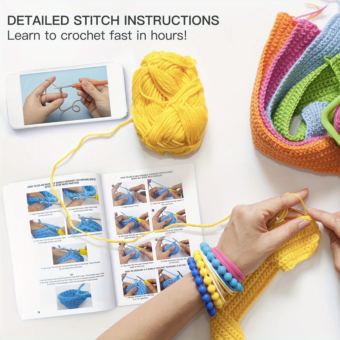 Complete Craft Set Carrot Rabbit Crochet Kit - Beginner-Friendly DIY Amigurumi Keychain & Desk Decor with Tutorials, Videos, and Gift Bag - Perfect for Birthdays, Couples, Christmas