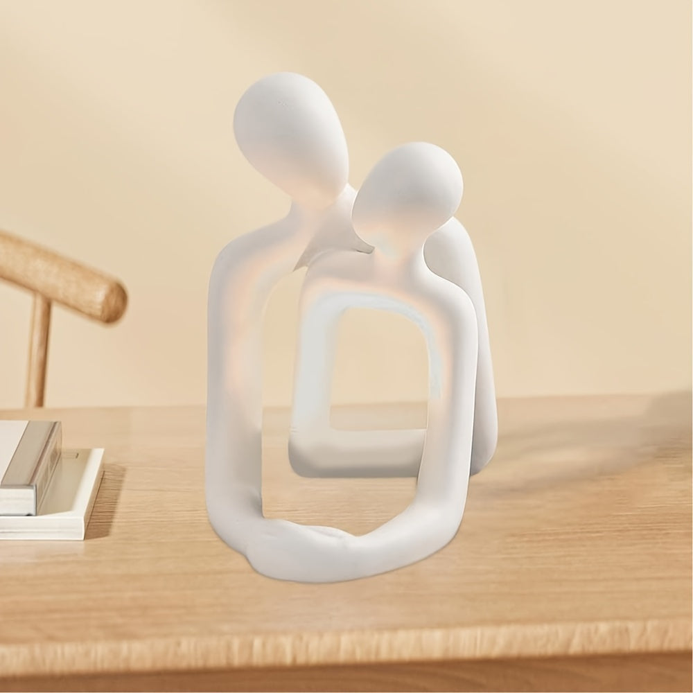 Romantic Embrace Statue - Exquisite Modern Resin Art Sculpture for Home & Office Decor, Featuring Intricate Details, Perfect for Living Room, Bedroom, and Desk, Ideal Anniversary or Valentine's Gift, Elevating Room Ambiance with Timeless Elegance