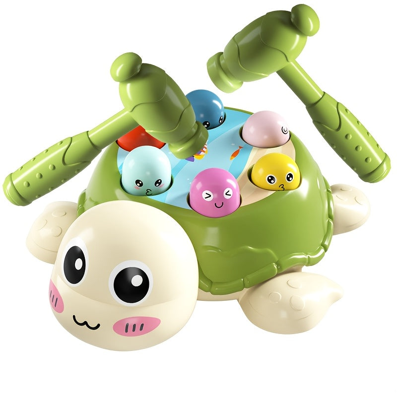 Interactive Turtle Hammering Game - Educational Desktop Toy for Hand-Eye Coordination, Multiplayer with 2 Hammers, Ideal Gift for Youngsters on Easter, Christmas, Halloween, Thanksgiving