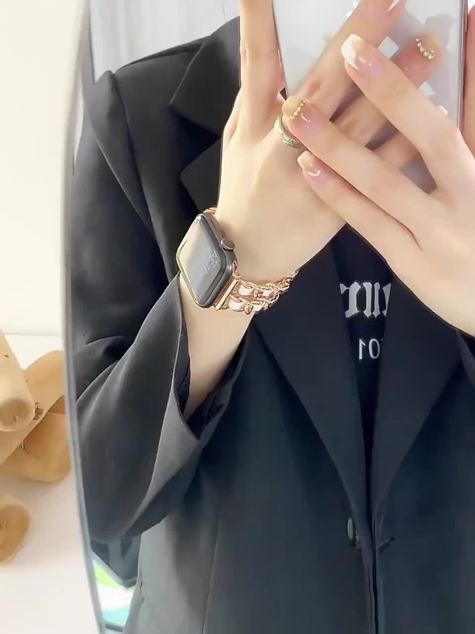 BIIFAKOO new small fragrance style metal stitched ten generations available compatible 38mm 40mm 41mm 42mm 44mm 45mm 46mm 49mm suitable for Ultra Series 10 9 8 7 7 SE 6 5 4 3 5 4 4 3 2 1