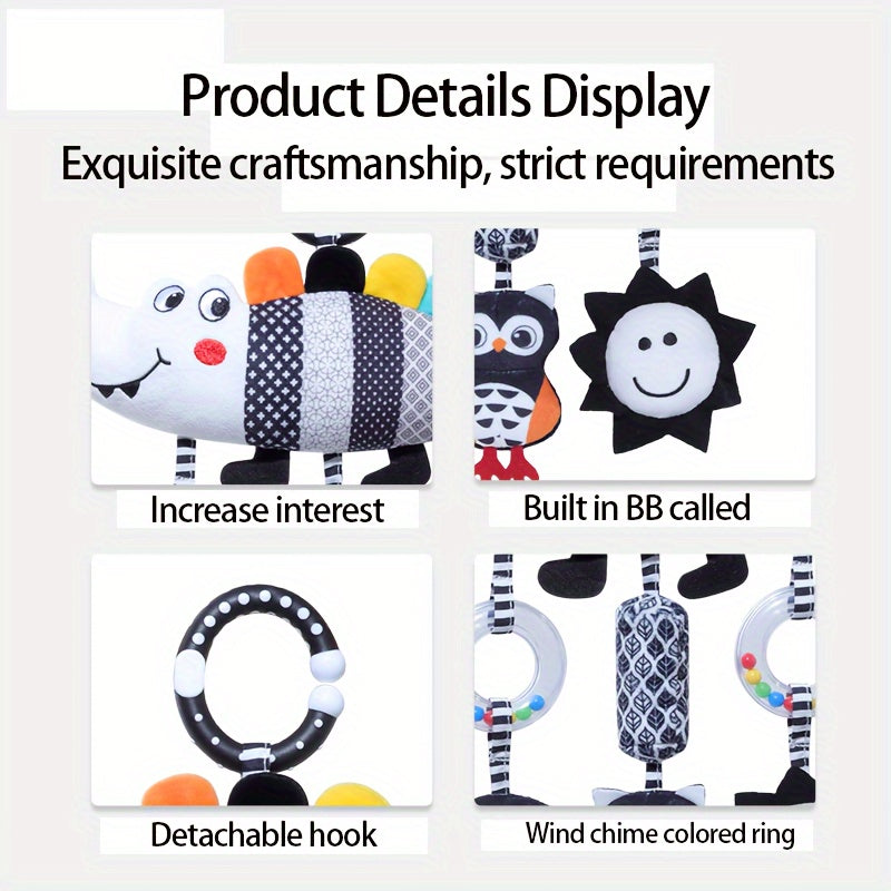 Baby Toy Black and White Wind Chime Hanging Ornament 0+ Newborn Baby Christmas Gift and Birth Present Perfect Holiday Gift Choice Suitable for Kids' Car Toy and Stroller Toy Bedtime Hanging