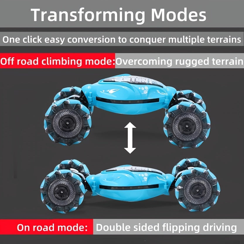 Remote Control Car Toys, Hand Control Remote Control Car for Boys All Terrain Monster Truck Gesture Remote Control Stunt Car 360° Flip for Children Over 14 Years Old with Lights Music