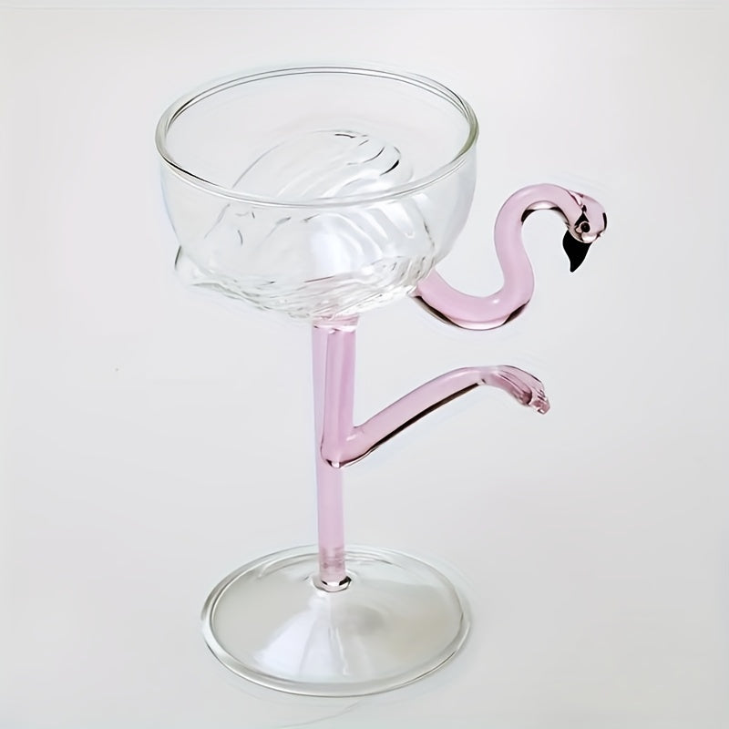 Tropical Flamingo Cocktail Glasses for Bars, Clubs and Home Use, Stylish Transparent Wine Glasses for Summer Drinks, Champagne and Celebration Events, Durable and Versatile, Perfect Party Gift