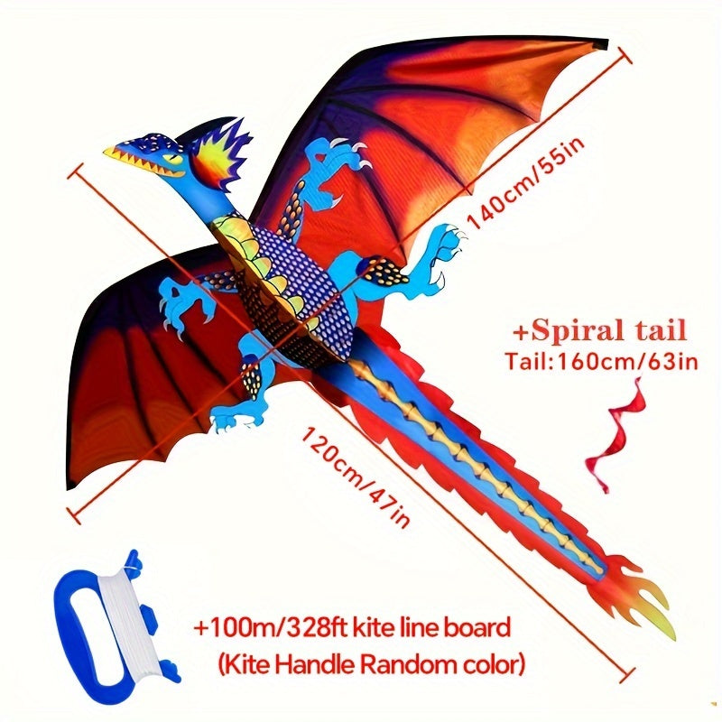3D Dragon Kite - Three-Dimensional, Unique, Fun for Outdoor Activities