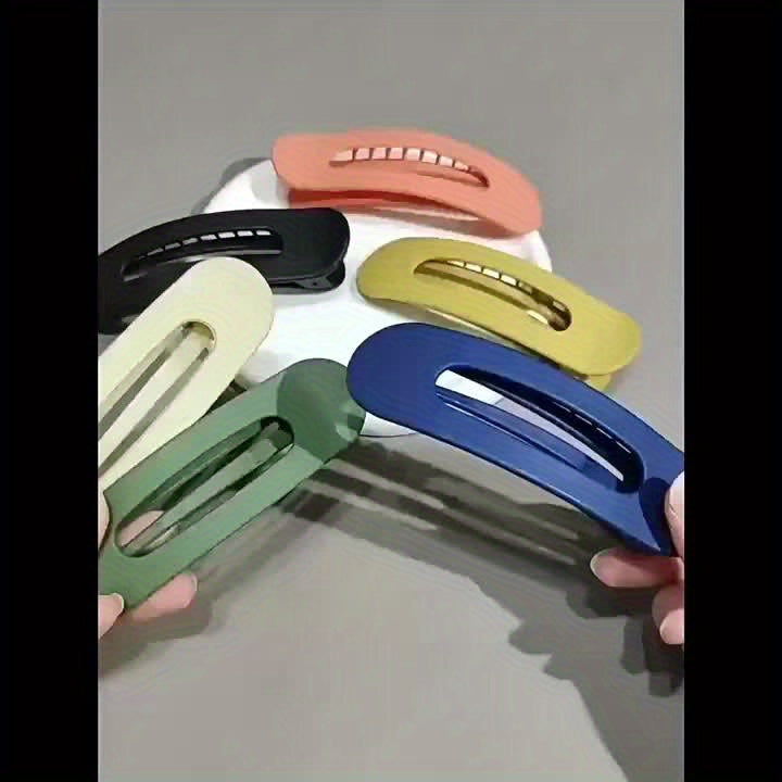 Elegant Matte Hair Clip for Women - Large, Non-Slip Side Bangs & Back Head Gripper, Solid Color, Durable Plastic