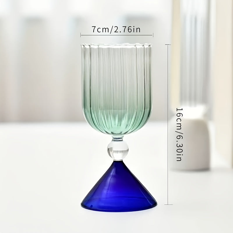YUHUPHYLLIC 1pc Unique Flower Glass Drinking Cup Creative Wine Glass Colorful Cocktail Cup Used for Drinking Drinks Separated Water Cup Hand Wash Only Reusable Champagne Glass