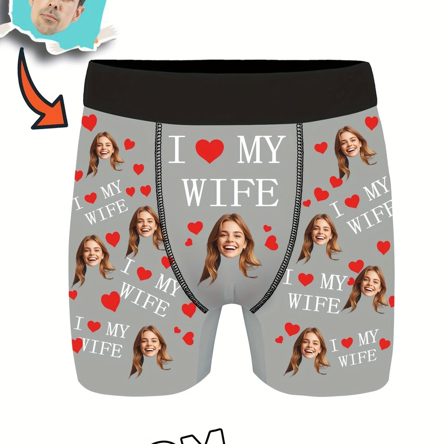 Of Personalized Boxer Shorts with Images, Unique Face Photo Boxers, Fun Underwear Featuring Faces, And Amusing Prank Gifts for Dad/Husband/Boyfriend.