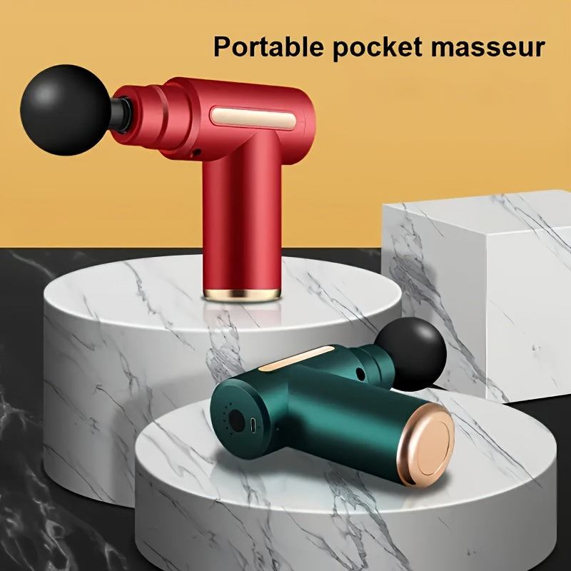 Electric Fascia Massage Gun, Electric Muscle Massager, Equipped with 4 Interchangeable Massage Heads, Portable Handheld Ultra-Quiet Brushless Motor, Suitable for Sports And Fitness.