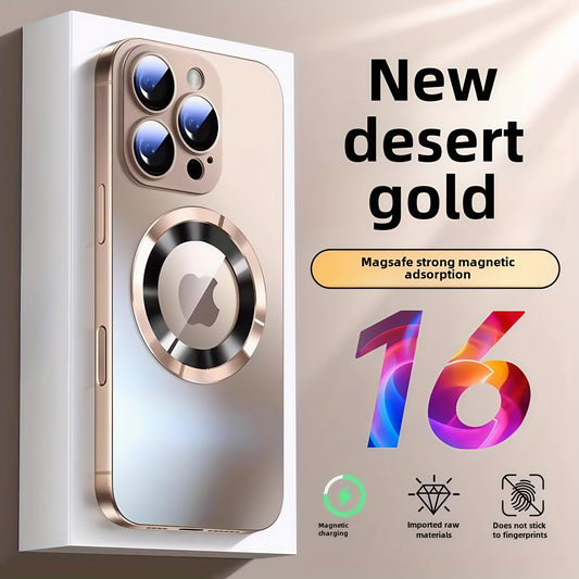 Premium Frosted Magnetic Phone Cover for Iphone 16, 15 Pro Max, 14 Plus, 13, 12, And 11, Featuring Shockproof Camera Glass Protection, Lens Film, Magnetic Absorption, And Resistance to Water And Dirt.