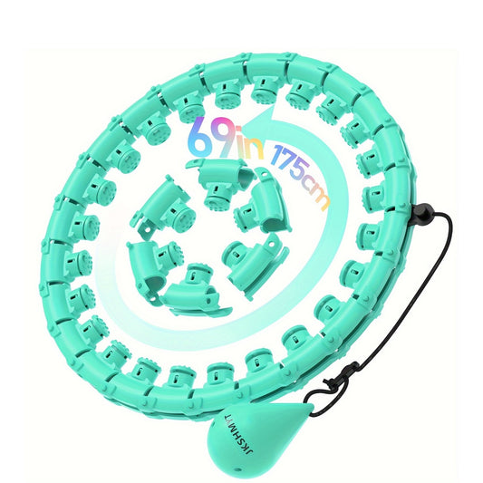 JKSHMYT 1pc Weighted Fitness Exercise Hoop With 11 Massage Points, Adjustable 69in/175cm Plus Size, Detachable 30-Section Exercise Hoop For Women & Beginners, Quiet Material
