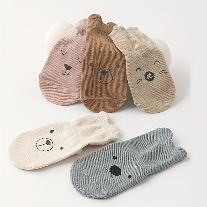 5 Pairs of Children's Toddler Boys and Girls Anti-Slip Socks