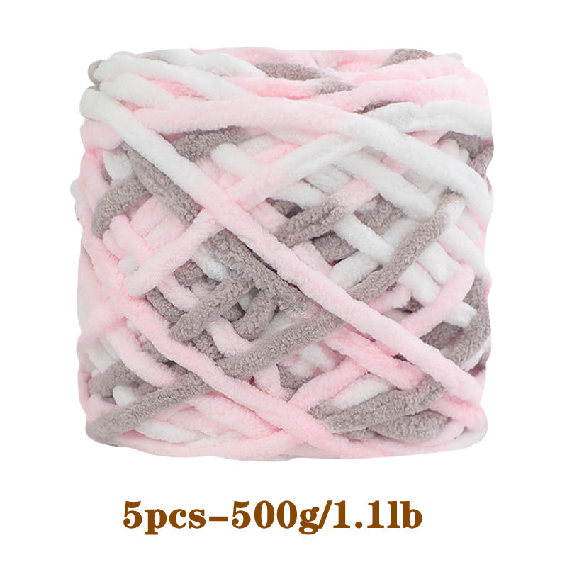 5pcs Ultra-Soft Chunky Chenille Yarn - Perfect for DIY Knitting & Crochet Projects, Scarves, Hats, Blankets | Available in Multiple Colors