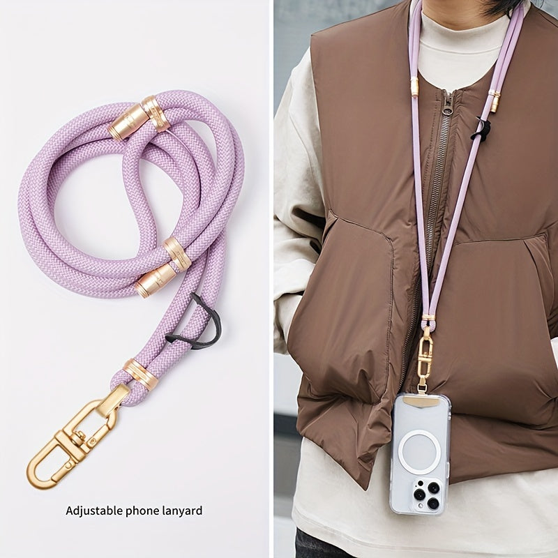 63-Inch Adjustable Crossbody Phone Lanyard with Clip - Durable, Anti-Theft Wrist Strap for Secure Shopping & Travel - Available in Multiple Colors