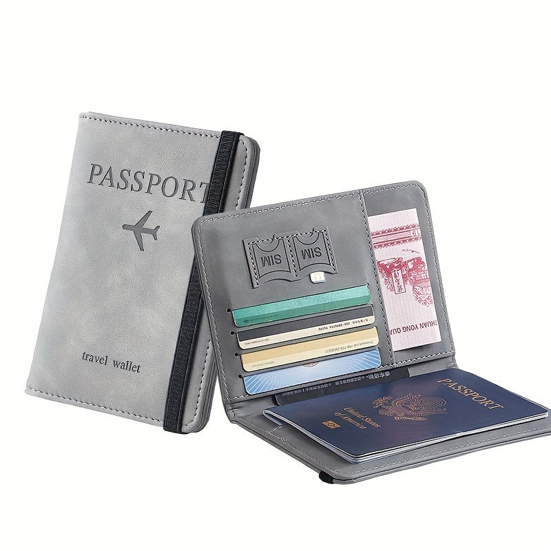 RFID Passport Holder - Thin, Multi-Functional Wallet for Travel, 1pc