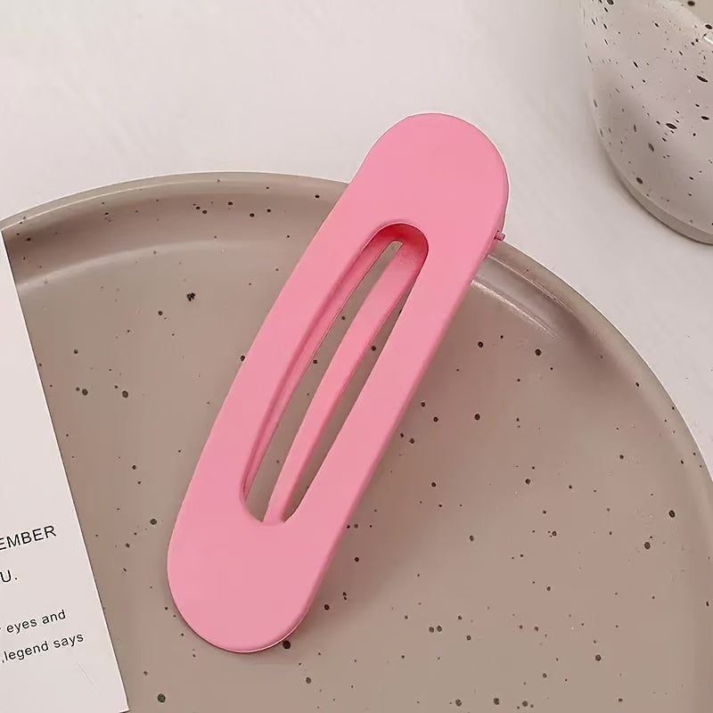 Elegant Matte Hair Clip for Women - Large, Non-Slip Side Bangs & Back Head Gripper, Solid Color, Durable Plastic