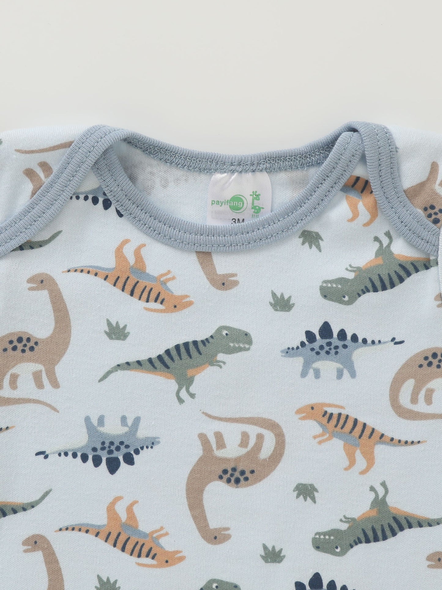 6pcs PAYIFANG Youngsters Boy Rompers with Dinosaur & Truck Embroidery - Cotton Blend, Short Sleeve, Round Neck Bodysuits for Youngsters & Youngsters, Ideal for Outdoor Activities, Youngsters Boy Clothes, Perfect for Outdoor