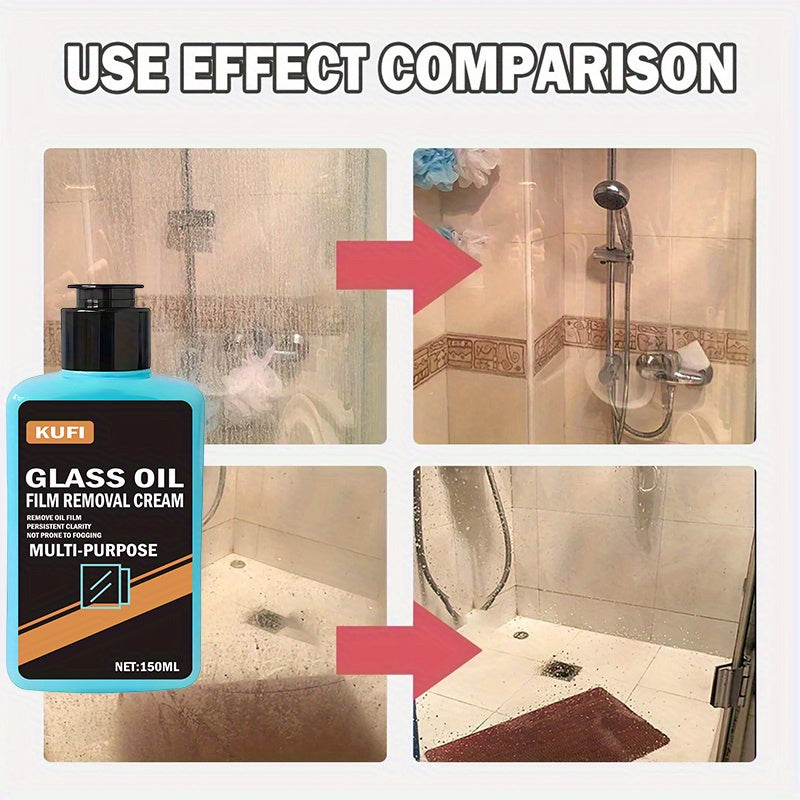 Glass Cleaner for Bathroom, Shower Removal of Oxidation Layer, Car Glass Polish Brightens Windows Suitable for Automotive and Home Use