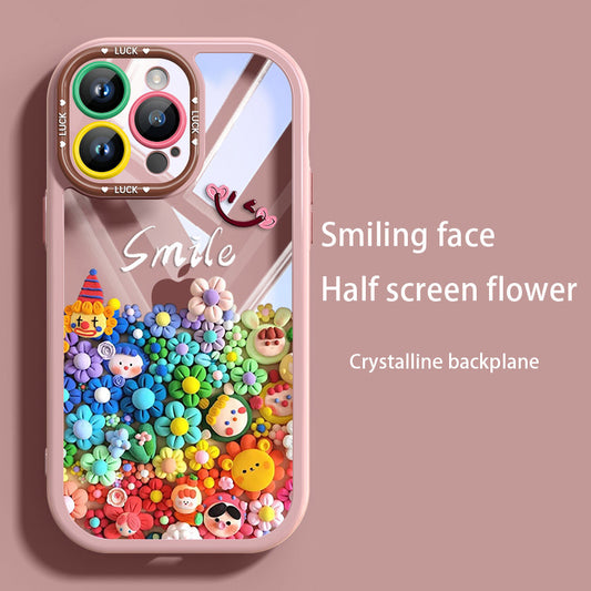 Creative Cute Cartoon Clown Doll Simple Couple with The Same Light Naked Mobile Phone Case, for Iphone 16 Pro Max Mobile Phone Case High-End Quality Mobile Phone Case 15Pro/14Pro/13 Pro/12Pro for Men And Women, Anti-Drop Case Anti- Scratch Phone Case