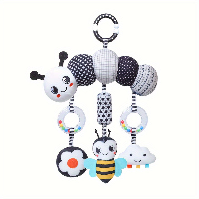 Baby Toy Black and White Wind Chime Hanging Ornament 0+ Newborn Baby Christmas Gift and Birth Present Perfect Holiday Gift Choice Suitable for Kids' Car Toy and Stroller Toy Bedtime Hanging