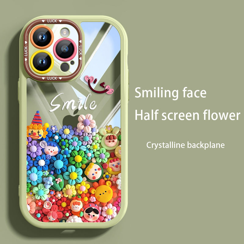 Creative Cute Cartoon Clown Doll Simple Couple with The Same Light Naked Mobile Phone Case, for Iphone 16 Pro Max Mobile Phone Case High-End Quality Mobile Phone Case 15Pro/14Pro/13 Pro/12Pro for Men And Women, Anti-Drop Case Anti- Scratch Phone Case