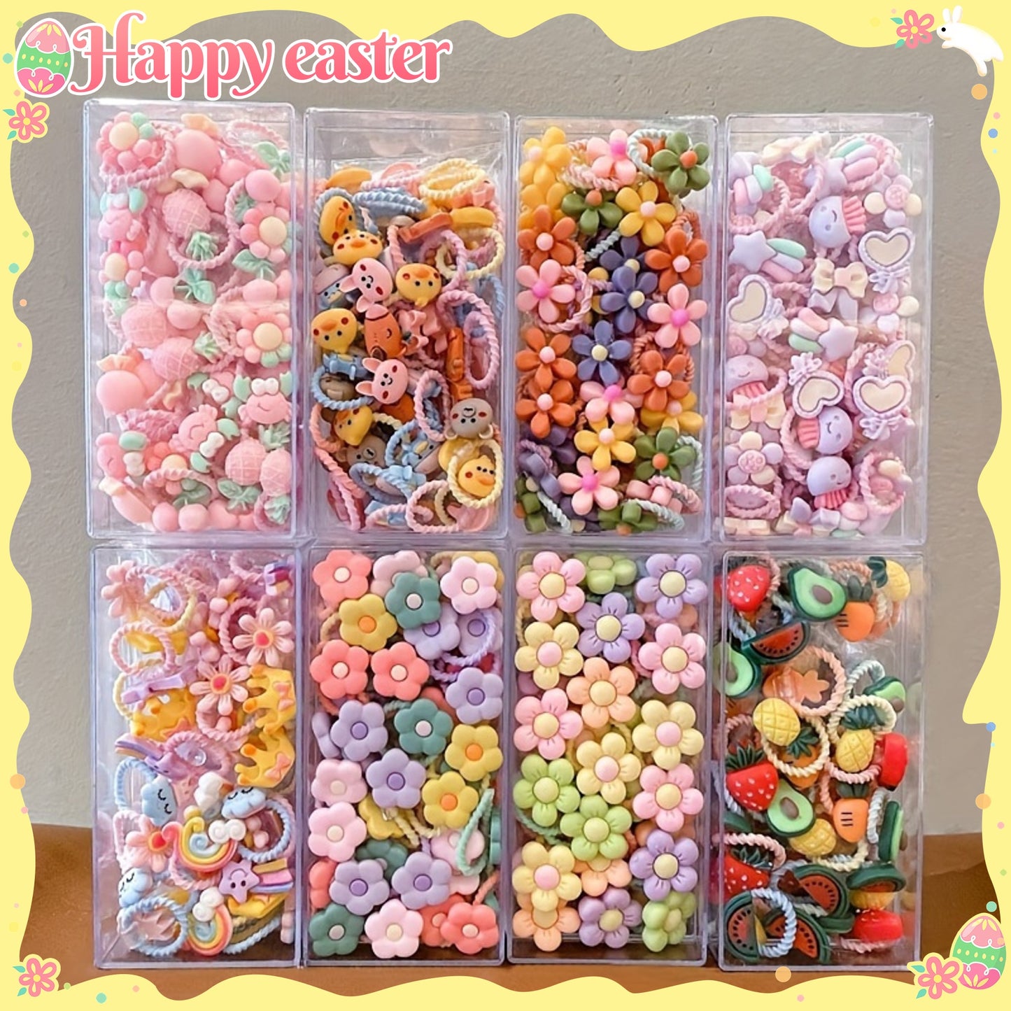 40pcs Cute Hair Ring Set - Women's and Girls' Colorful Elastic Hair Bands, Suitable for Ponytails and Braids