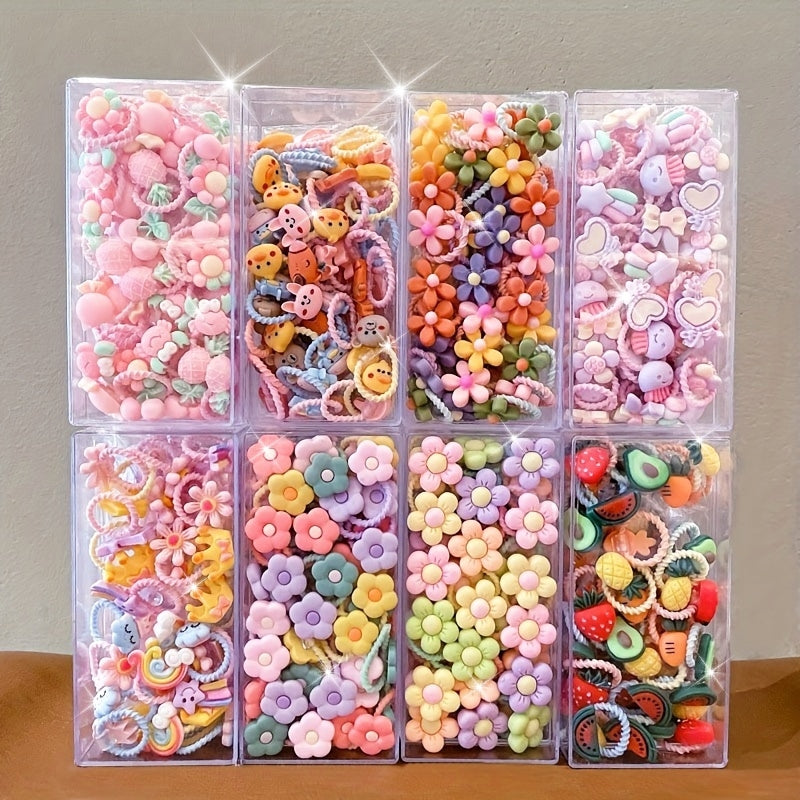 40pcs Cute Hair Ring Set - Women's and Girls' Colorful Elastic Hair Bands, Suitable for Ponytails and Braids