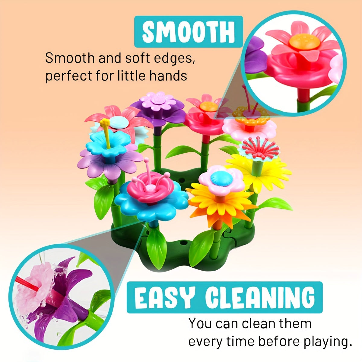 Garden Building Set 72pcs Girls' Early Learning Toys Gift for Girls and Boys Ages 3-6, Garden Building Toys Educational Activity Kindergarten Boys and Girls Toy