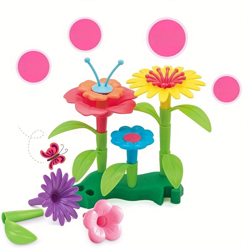Garden Building Set 72pcs Girls' Early Learning Toys Gift for Girls and Boys Ages 3-6, Garden Building Toys Educational Activity Kindergarten Boys and Girls Toy