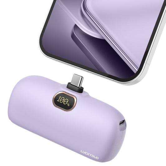 Power Bank Ultra Compact Type-c Portable Charger 5000Mah, With PD20W Fast Charging And LED Display, Easy To Carry For Traveling/Outdoor Use, Small Wireless Battery Pack For Phone 16/15/for Samsung for galaxy/Moto/Google Phone