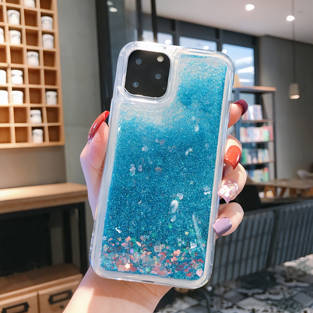 for iPhone Love Sequin Quicksand Protective Case BlingBling