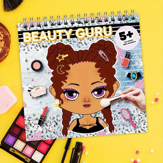 Beauty Guru 5+ Colorful Makeup Sticker Coloring Book - Learn & Practice Makeup Art, Develop Aesthetic Sense, DIY Beauty Fun, Youngsters' Art Supplies | Playful Design | Detailed Illustrations, Beauty Coloring Book
