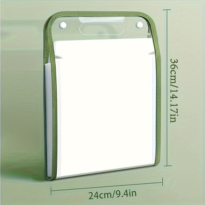 1pc, Durable A4 13-Pocket Expanding File Folder, Organ bag, Thickened PVC transparent, Organizer for Student Papers & Documents, for storing student test papers and data files