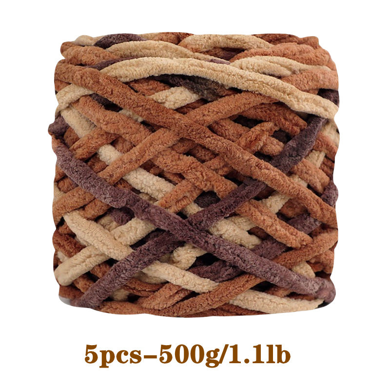 5pcs Ultra-Soft Chunky Chenille Yarn - Perfect for DIY Knitting & Crochet Projects, Scarves, Hats, Blankets | Available in Multiple Colors