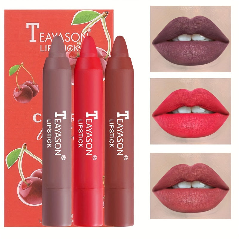 Set Of 3pcs Lipstick, Lip Liner Pen Lipstick Pen, Long Lasting Matte Nude Color, Natural Lip Gloss Lip Makeup Gift Set For Valentine's Day Valentine's Day Gifts