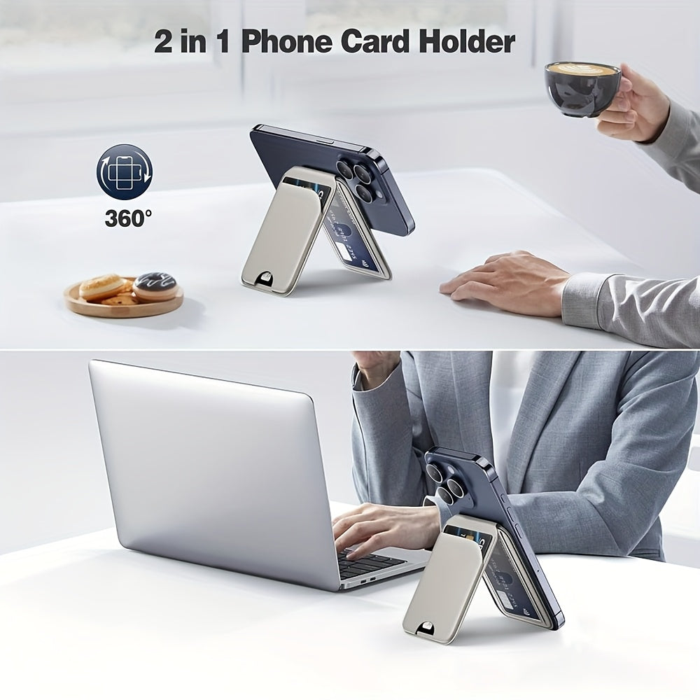 Magnetic Bracket Card Pack - Strongest Magnetic Wallet for iPhone 16/15/14/13/12, Adjustable Stand with 5-6 Card Slots, Perfect for Everyday Use, Includes Christmas Theme Stickers, Everyday Wallet | Modern Wallet Design | Durable Wallet