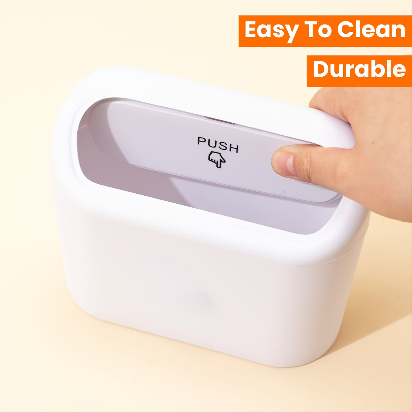 Compact Flip-Top Lid Car Trash Can - Durable, Easy to Clean Garbage Bin for Vehicle Use