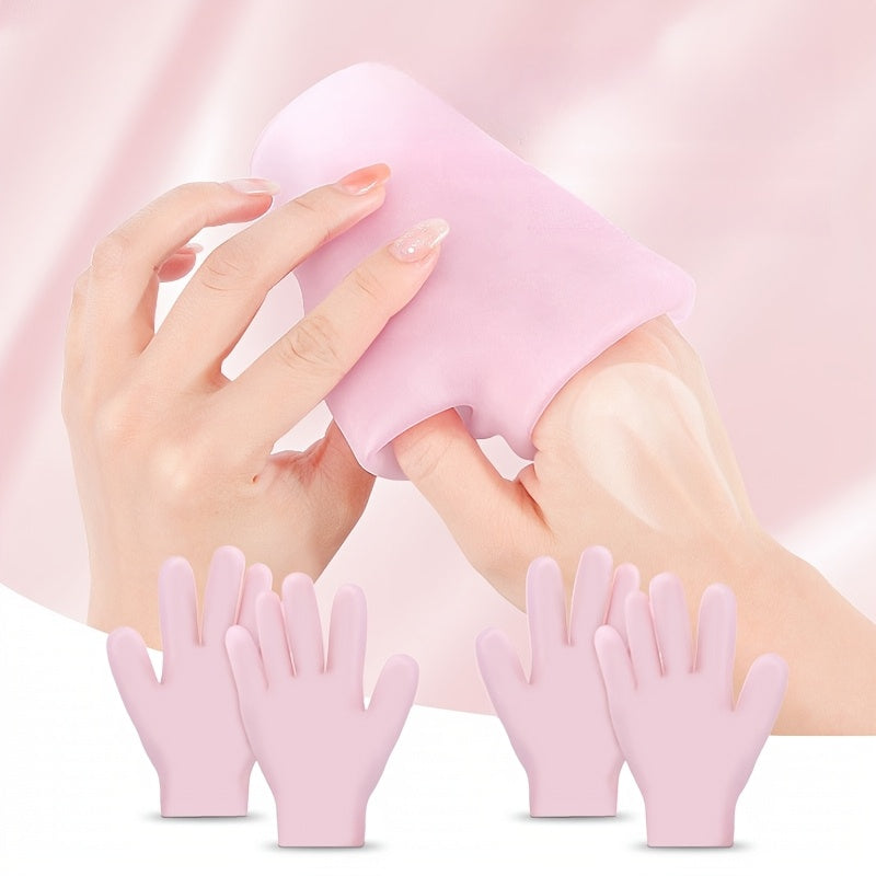 1 Pair Silicone Moisturizing Gloves, Soft Silicone Hand Care Gloves, Hydrating Aloe Vera Lotion, Exfoliating Hand Tools for Dry, Cracked, and Aging Hands, Suitable for All Sizes, Reusable