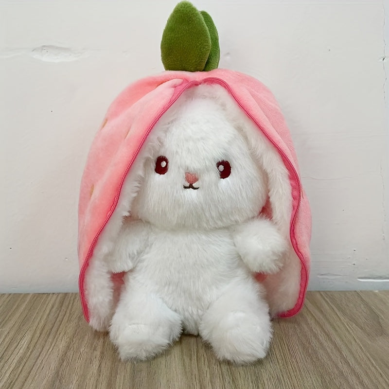 Transforming Rabbit Pillow, Strawberry Rabbit Plush Toy, Carrot Rabbit Doll, Pillow, Birthday Gift Holiday Gift Easter Gift Christmas Gift