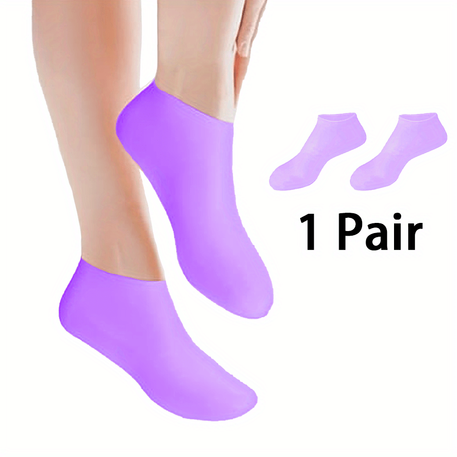 1Pair Silicone Socks for Dry Cracked Feet, Women's Foot Socks for Moisturizing, Cracked Heel