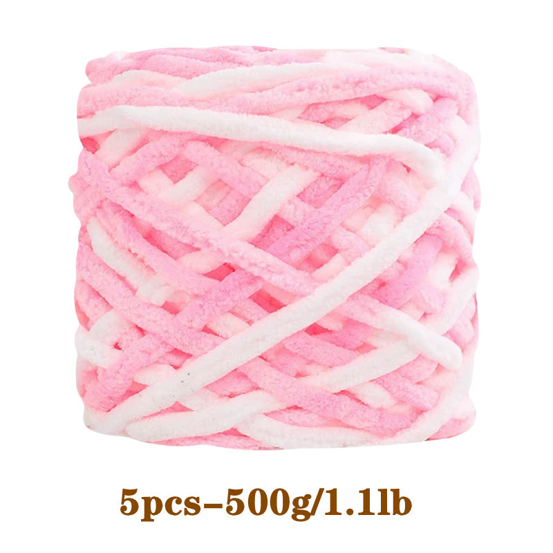 5pcs Ultra-Soft Chunky Chenille Yarn - Perfect for DIY Knitting & Crochet Projects, Scarves, Hats, Blankets | Available in Multiple Colors