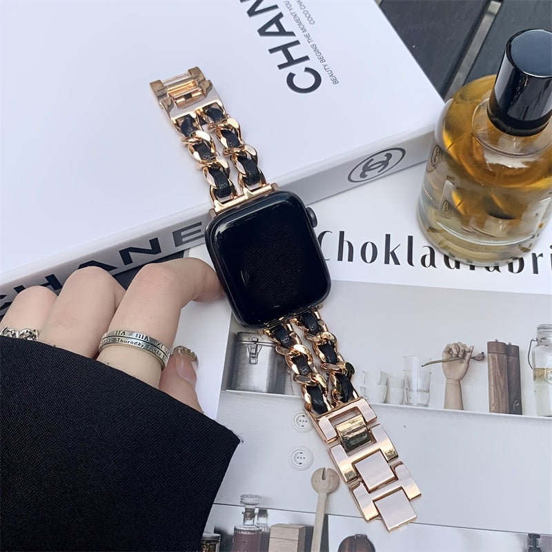 BIIFAKOO new small fragrance style metal stitched ten generations available compatible 38mm 40mm 41mm 42mm 44mm 45mm 46mm 49mm suitable for Ultra Series 10 9 8 7 7 SE 6 5 4 3 5 4 4 3 2 1