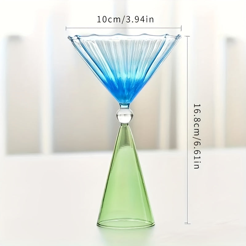 YUHUPHYLLIC 1pc Unique Flower Glass Drinking Cup Creative Wine Glass Colorful Cocktail Cup Used for Drinking Drinks Separated Water Cup Hand Wash Only Reusable Champagne Glass