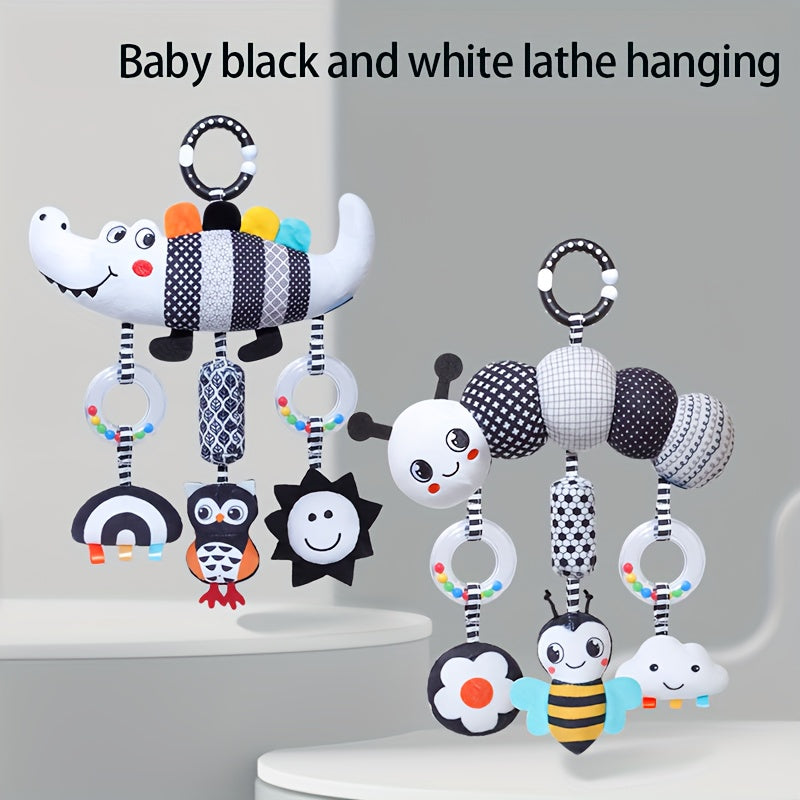 Baby Toy Black and White Wind Chime Hanging Ornament 0+ Newborn Baby Christmas Gift and Birth Present Perfect Holiday Gift Choice Suitable for Kids' Car Toy and Stroller Toy Bedtime Hanging