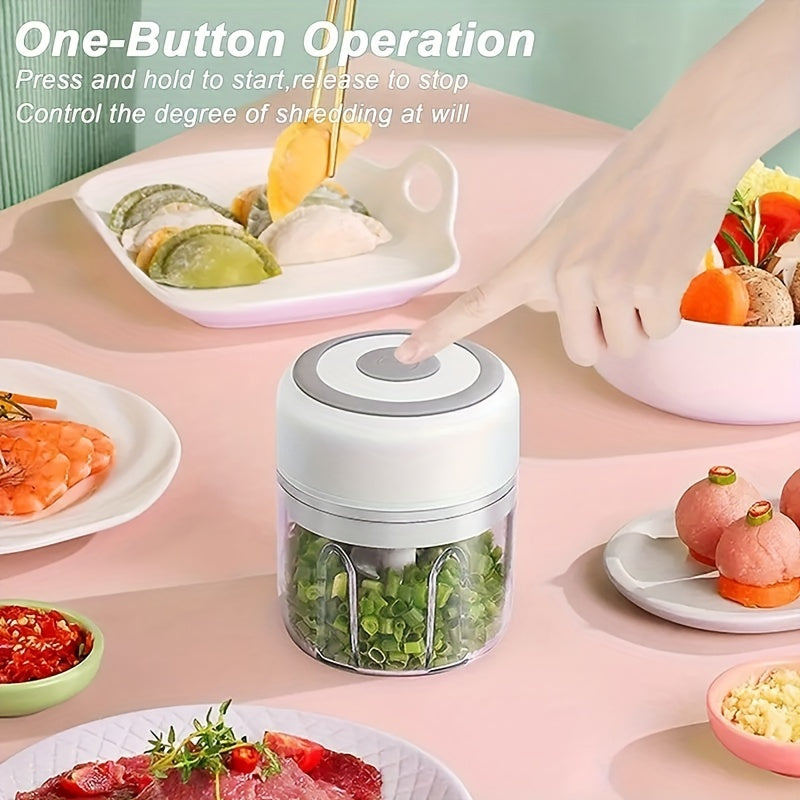 USB Rechargeable 250ml Cordless Electric Blender - 30W High-Powered Multifunctional Food Processor, Quickly Blends/Chops Meat/Garlic/Vegetables/Baby Food, Food-Grade Cup, Child Lock Safety, Ideal for Kitchen & Camping