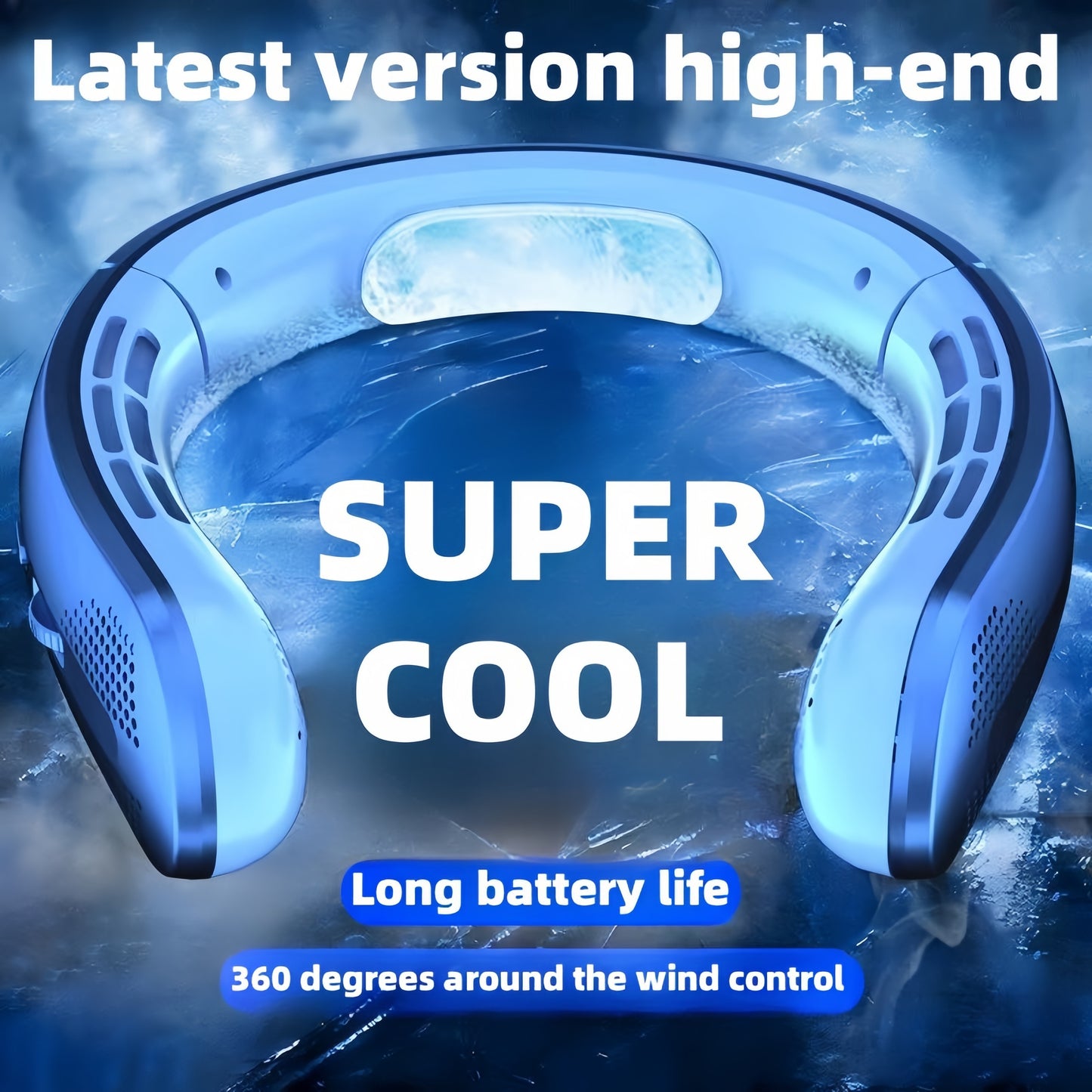 jkuoo New portable leafless hanging neck fan Five generations lazy USB charging small fan - pulley infinite speed 100 gear large wind cooler, office, travel, camping, outdoor travel portable USB fan, Thanksgiving Halloween Christmas gift