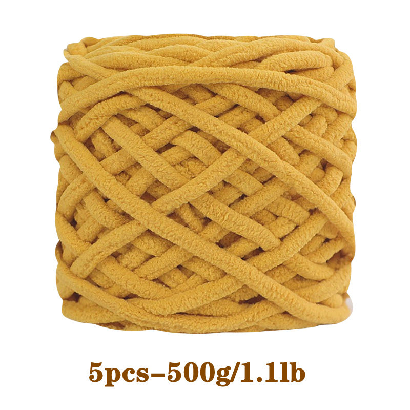 5pcs Ultra-Soft Chunky Chenille Yarn - Perfect for DIY Knitting & Crochet Projects, Scarves, Hats, Blankets | Available in Multiple Colors